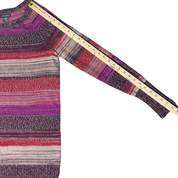 Eddie Bauer Sweater Womens Striped‎ Colorful Knit Fall Boho Pullover Cute Medium - Picture 5 of 7